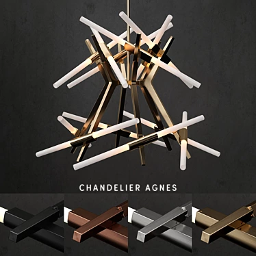 Modern Agnes Chandelier - 24 Lights, 4 Colors 3D model image 1 