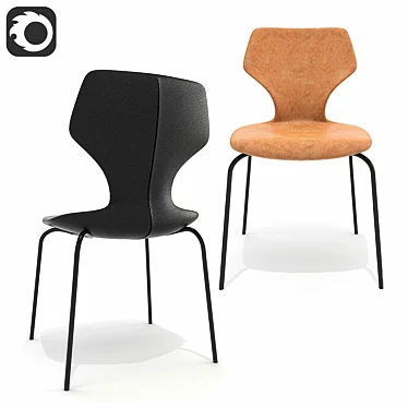 Stylish Pike Chair with Metal Base 3D model image 1 