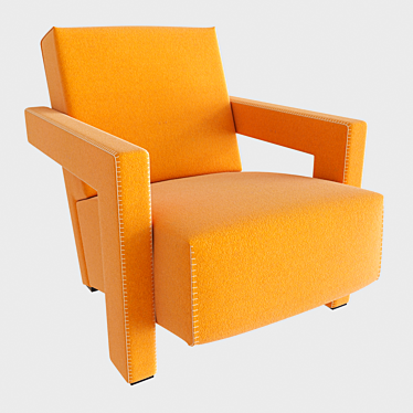 Modern Orange Armchair: Stylish Comfort 3D model image 1 