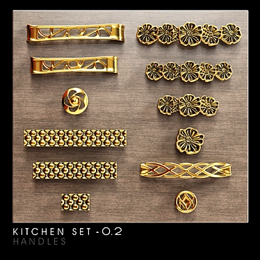 Title: Elegant Kitchen Cabinet Handles 3D model image 1 