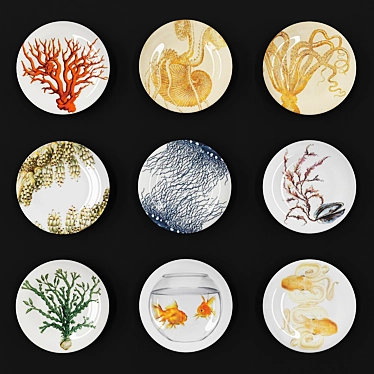 Elegant Decorative Plate: 3D Model 3D model image 1 