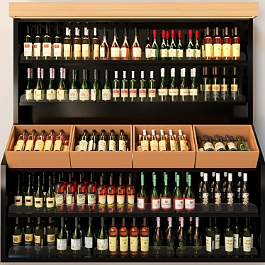 Title: Elegant Wine Cabinet: Alluring Addition to Your Home Bar 3D model image 1 