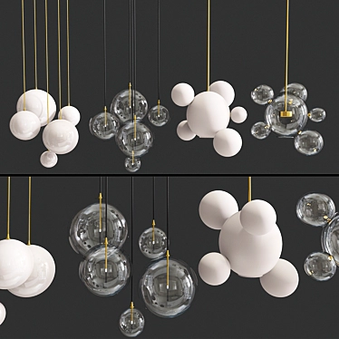 Bolle Bubble LED Pendant Lamp: Magical Cluster Design 3D model image 1 