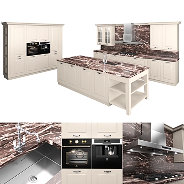 Modern Kitchen Arredo 3 Asolo 1 Set 3D model image 1 