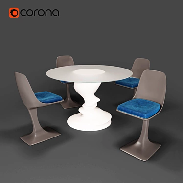 Elegant Dining Set | ARUM Chairs 3D model image 1 