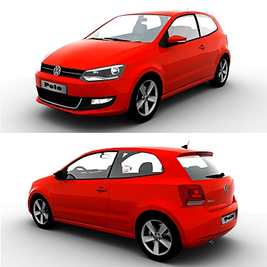 2010 Volkswagen Polo 3-Door: High-Detail V-Ray Model 3D model image 1 