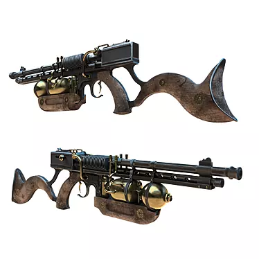 Vintage Steampunk Pistol 3D model image 1 