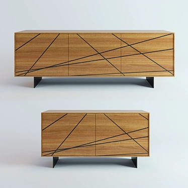 Elegant Maya Sideboard: 2 or 3-Door Luxury 3D model image 1 