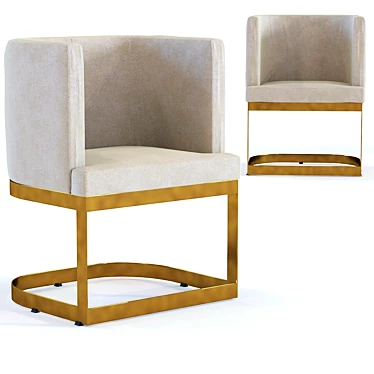 Luxurious Armrest Chair: Modern Elegance 3D model image 1 