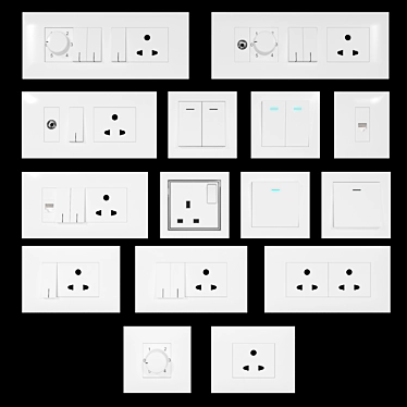 Vintage Style Switches Set 02 3D model image 1 