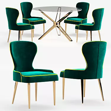 Elegant Metal Dining Chair: Classic Design 3D model image 1 