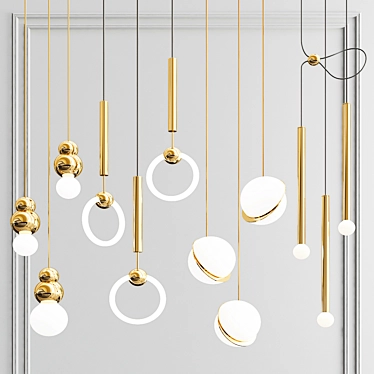 Modern Hanging Light Set - Exclusive 32 Designs 3D model image 1 