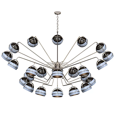 Sleek Brass Chandelier | BLACK_WIDOW 3D model image 1 