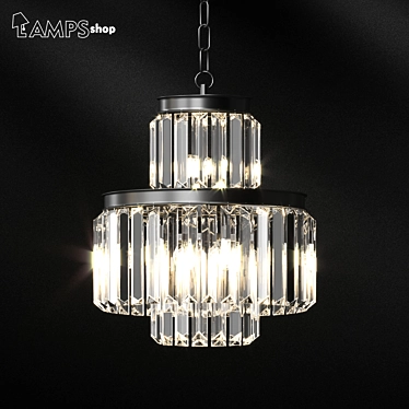 Crystal Loft Lamp: Modern Elegance in 3 Circles 3D model image 1 