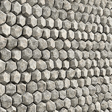 Hexagon Stone Wall Crag 3D model image 1 