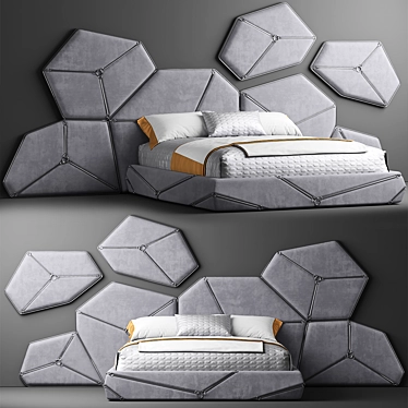 Sleek Restful Haven Bed 3D model image 1 