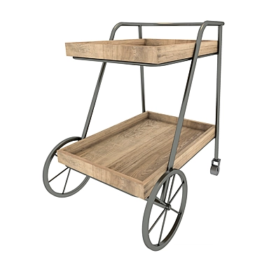 Portable Console Table with Wheels 3D model image 1 