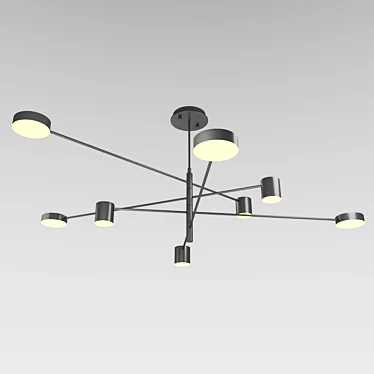 Black Modern Pendant Light 3D model image 1 