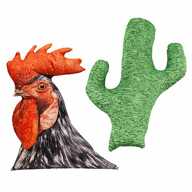 Rooster and Cactus Cushions by Kare Design 3D model image 1 