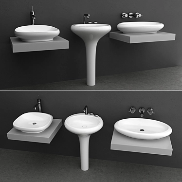 Istanbul Wash Basin Set: 3 Stylish Designs 3D model image 1 