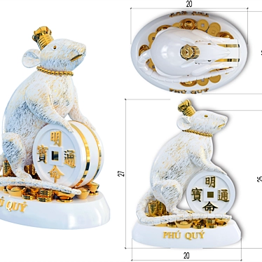 Oriental Charm: Feng Shui Mouse 3D model image 1 