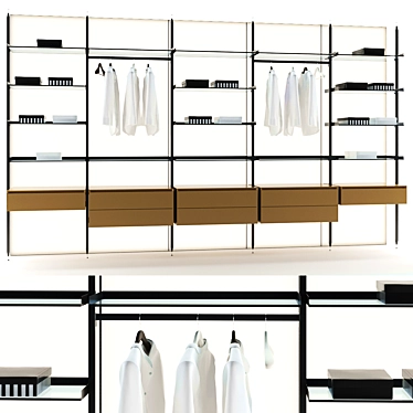 Modular Clothing Room Organizer 3D model image 1 