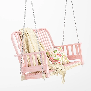 Pink Garden Swing: Stylish and Comfortable 3D model image 1 