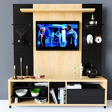 Multi-Functional TV Cabinet Set 3D model image 1 