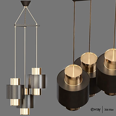 Elegant Jonas Chandelier 3D model image 1 