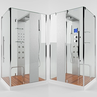 Luxury Shower Cabin with Hydro-Massage 3D model image 1 