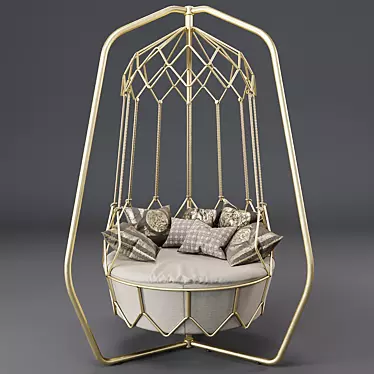 Roberti Rattan Outdoor Swing Bed 3D model image 1 