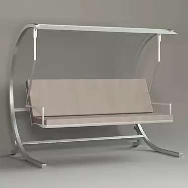 Title: Avantgarde Garden Swing: Modern Steel Frame and Textile Seat 3D model image 1 