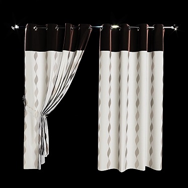 Modern Eyelet Curtain 3D model image 1 