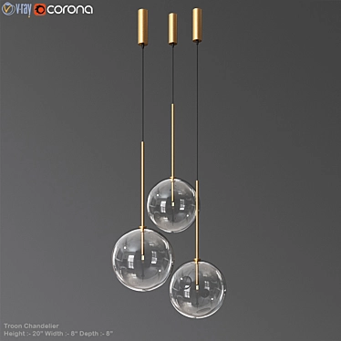 Brass and Glass Bolle Gallotti Table Lamp 3D model image 1 