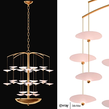 Leighton Medium Chandelier: Modern Elegance 3D model image 1 