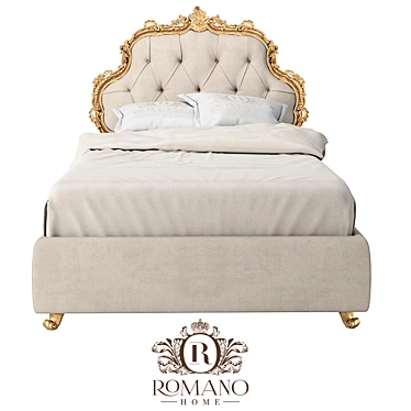 Elegance in Velvet: Josephine Mini Bed 3D model image 1 