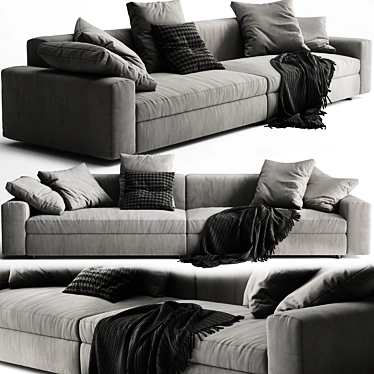 Sleek and Stylish Poliform Dune Sofa 3D model image 1 