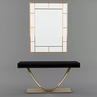 Elegant Console & Mirror Set 3D model image 1 