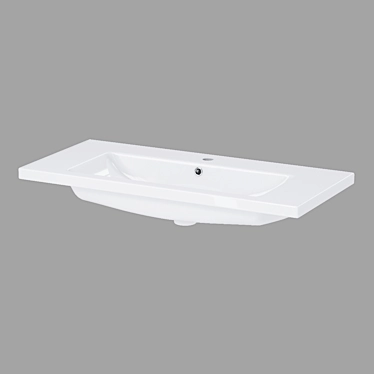 Eleganza 100 - White Inset Sink 3D model image 1 