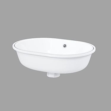 Elegant Oval Inset Sink: CASPIA 55 1 Hole 3D model image 1 