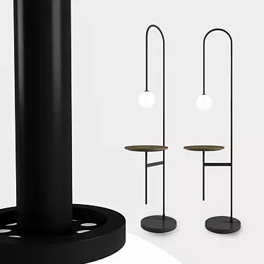 Table-Light Combo: Stylish Metal Floor Lamp 3D model image 1 