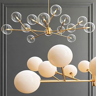 Orion 15-Light Glass Chandelier 3D model image 1 