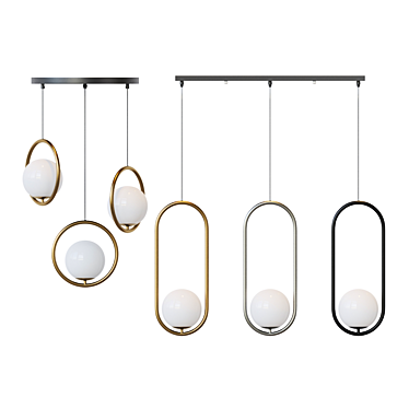 Hoop Trio Pendant Lights 3D model image 1 