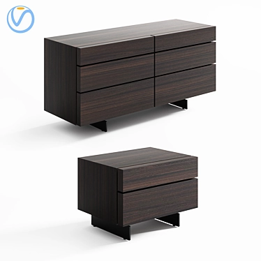 Modern Poliform Pandora Bedside Tables 3D model image 1 