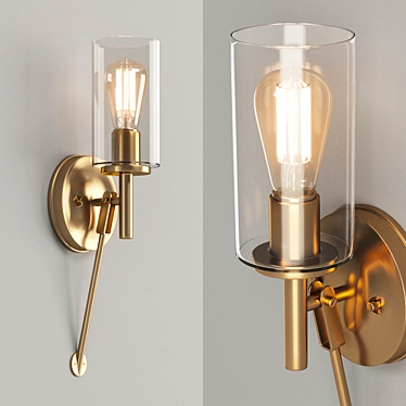 Retro Chic Wall Sconce 3D model image 1 