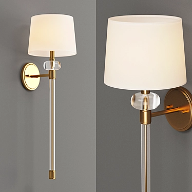 Vintage-inspired Augusta Wall Sconce 3D model image 1 