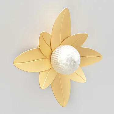 Art-Deco Lotus Brass Pendant 3D model image 1 