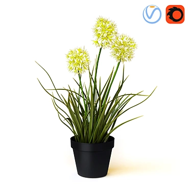 Realistic Artificial White Onion 3D model image 1 