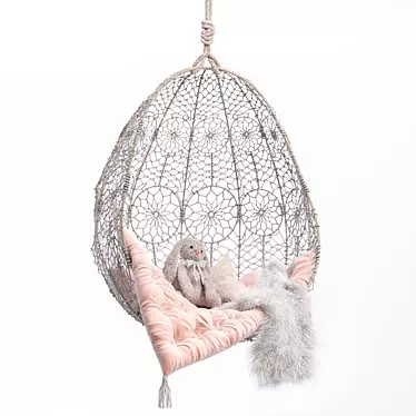 Boho-inspired Hanging Chair 3D model image 1 