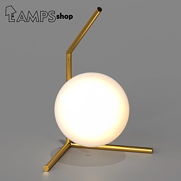 Triple Stick Milky Lamp 3D model image 1 